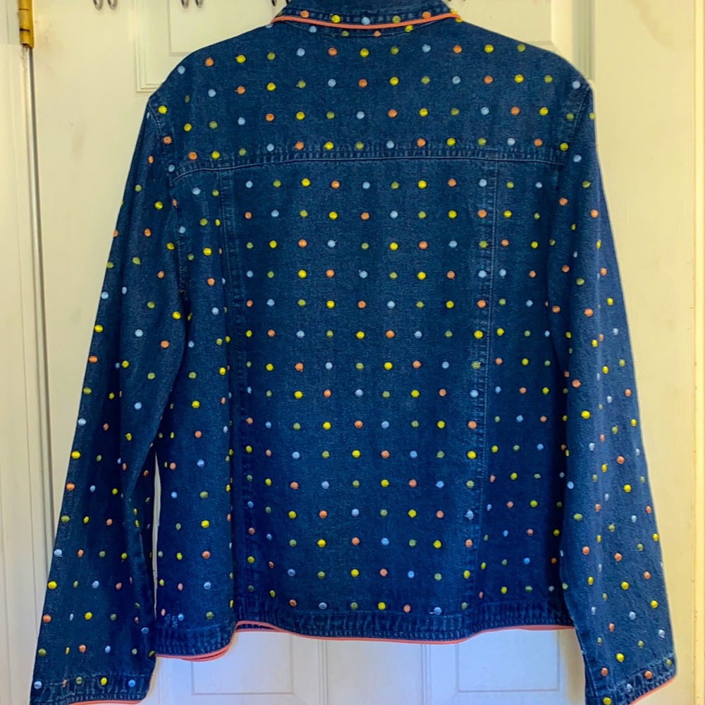 Sara Studio Blue Jean Jacket SZ M Button down two small pockets. - Picture 7 of 10